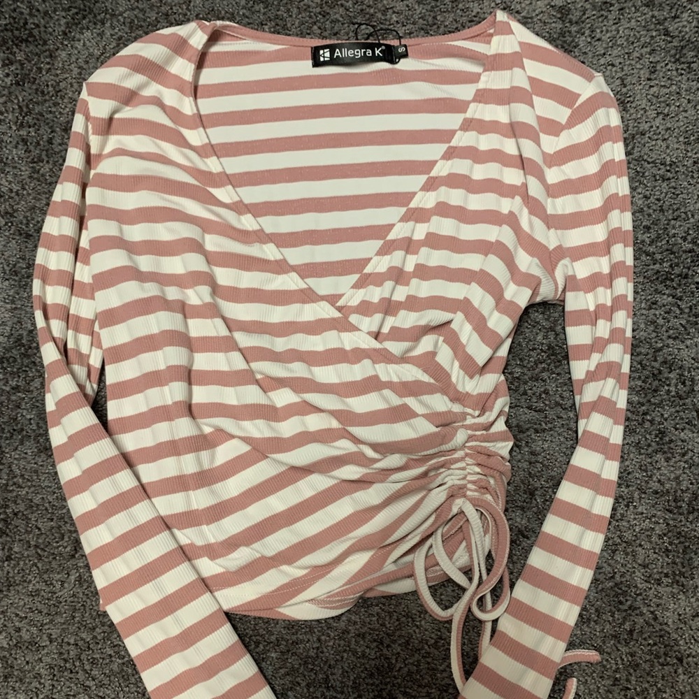 soft long sleeve, pink and white